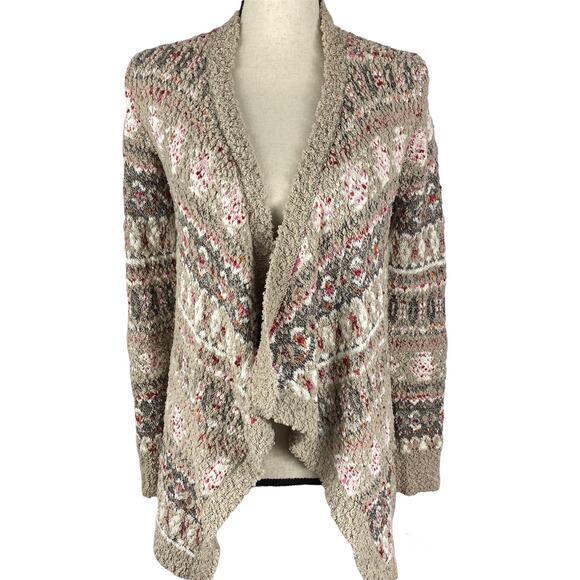 Aeropostale Multicolor Cardigan Sweater Nordic Bobble Knit Open Front Womens Sm - Picture 5 of 13